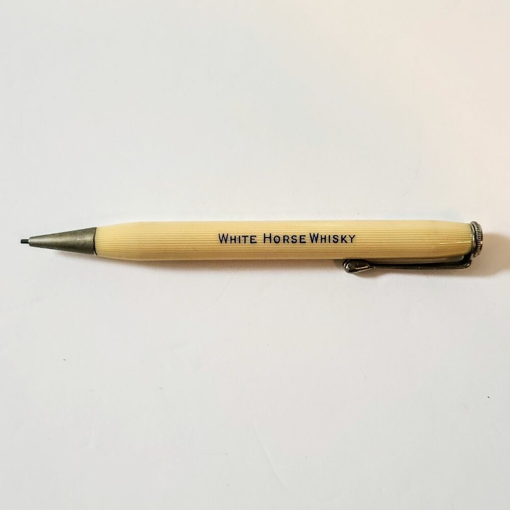 Vintage 1950s White Horse Whisky Mechanical Pencil, Advertising Pencil.